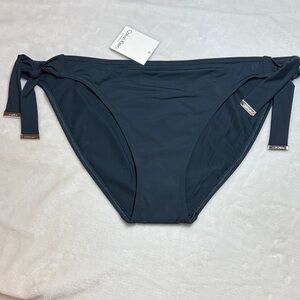 Calvin Klein Dark Blue Bikini Bottom with Side Ties, L, NWT
